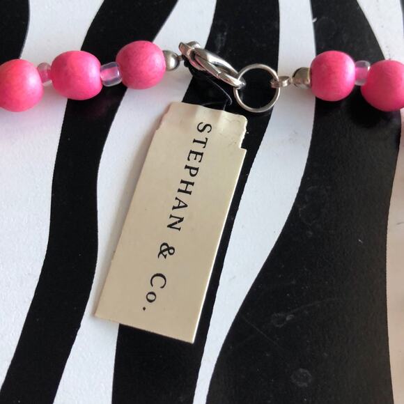 4 for $20 Stephan & Co. Pink Wooden Beaded Necklace - Picture 4 of 6
